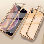 Exklusiv Heltäckande Magnetiskt skal iPhone Xs Max -Guld